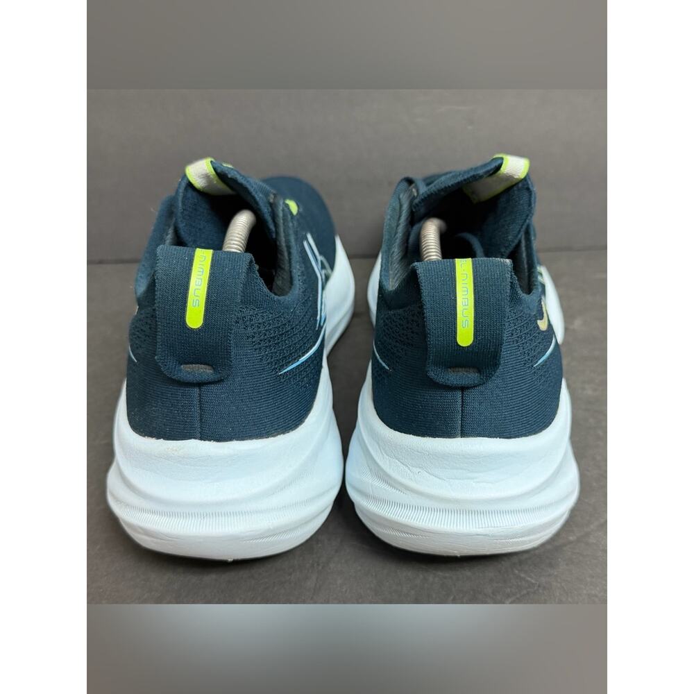 ASICS Gel Nimbus 26 Running Shoes French Blue/Electric Lime Men's Size 11.5 - Picture 7 of 10